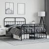 Vidaxl Metal Bed Frame with Headboard and Footboard, Black, 140X200Cm