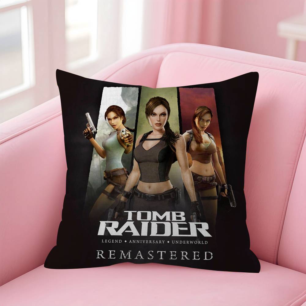 Lara Croft Tomb Raider Game Pillow Gift Home Office Decoration Pillow Bedroom Sofa Car Cushion Coverpillow Case