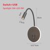 Modern LED Bedside Wall Lamp Bedroom Type-C Lamp Telescopic Hotel Reading Lamp   Indoor USB Adjustable Angle Wall Light