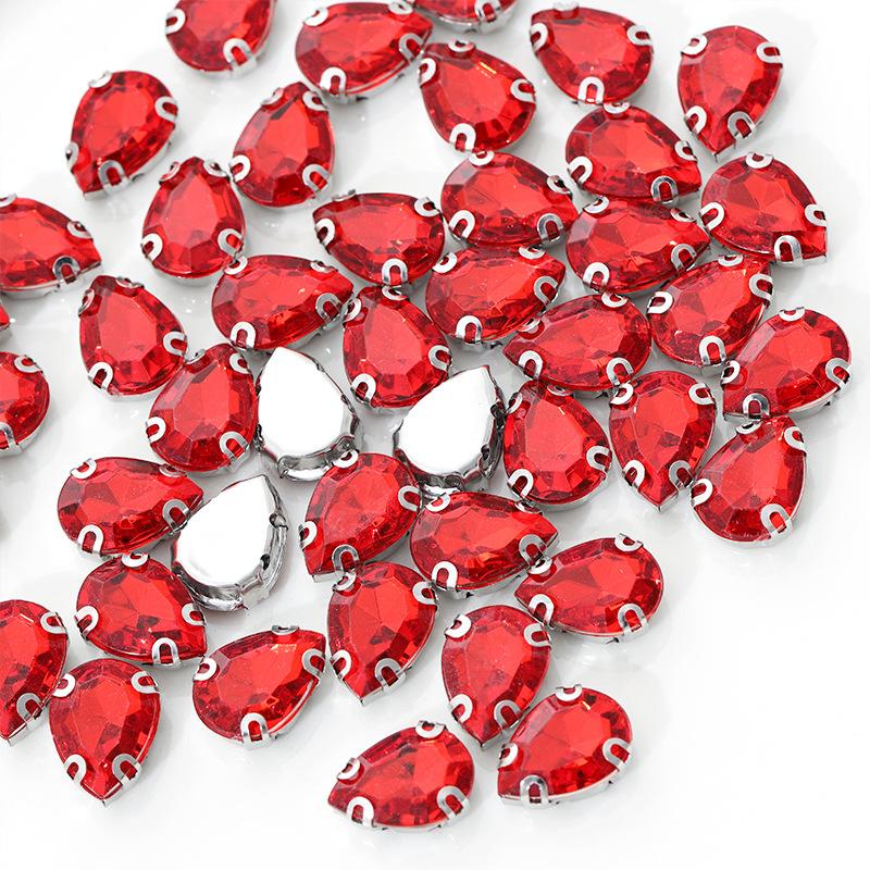 Drop Back Clear Iron-on Rhinestone Acrylic Stones for DIY Clothing