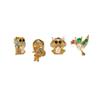 New Princess Earrings Set For Women Girl Fashion Vintage Colorful Zircon Stud Earring Jewelry Toys