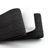 Witte Klittenbandrand Elastische Band voor Beschermende Kleding - Zwart Effen Plat, Gemiddelde Dikte