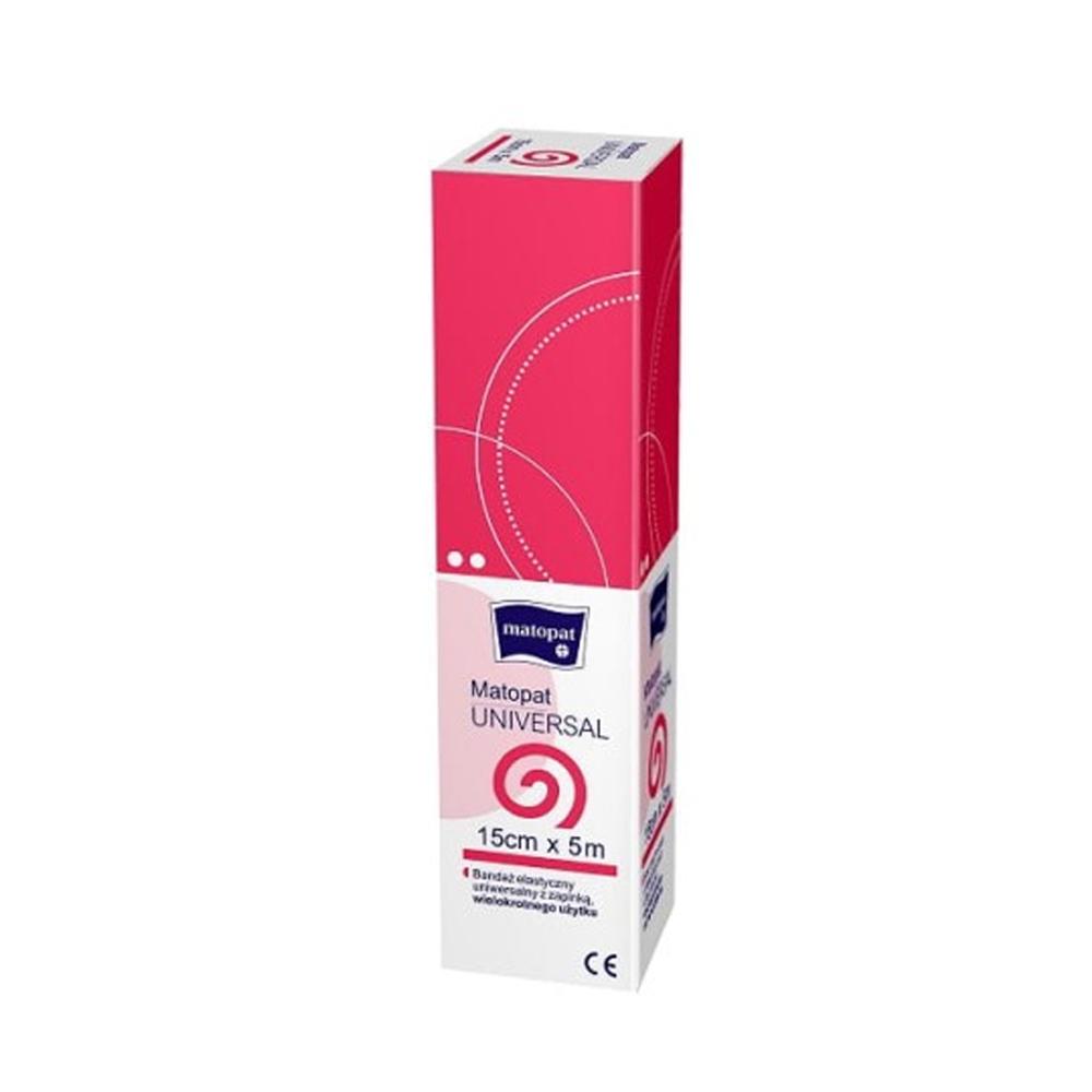Universal Elastic Bandage With Clasp 15cm x 5m Reusable Matopat Universal Non-Sterile Box of 1 pc