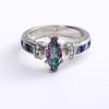 1Pc Stunning Colorful Oval Zirconia Ring European and American Popular Fashion Jewelry