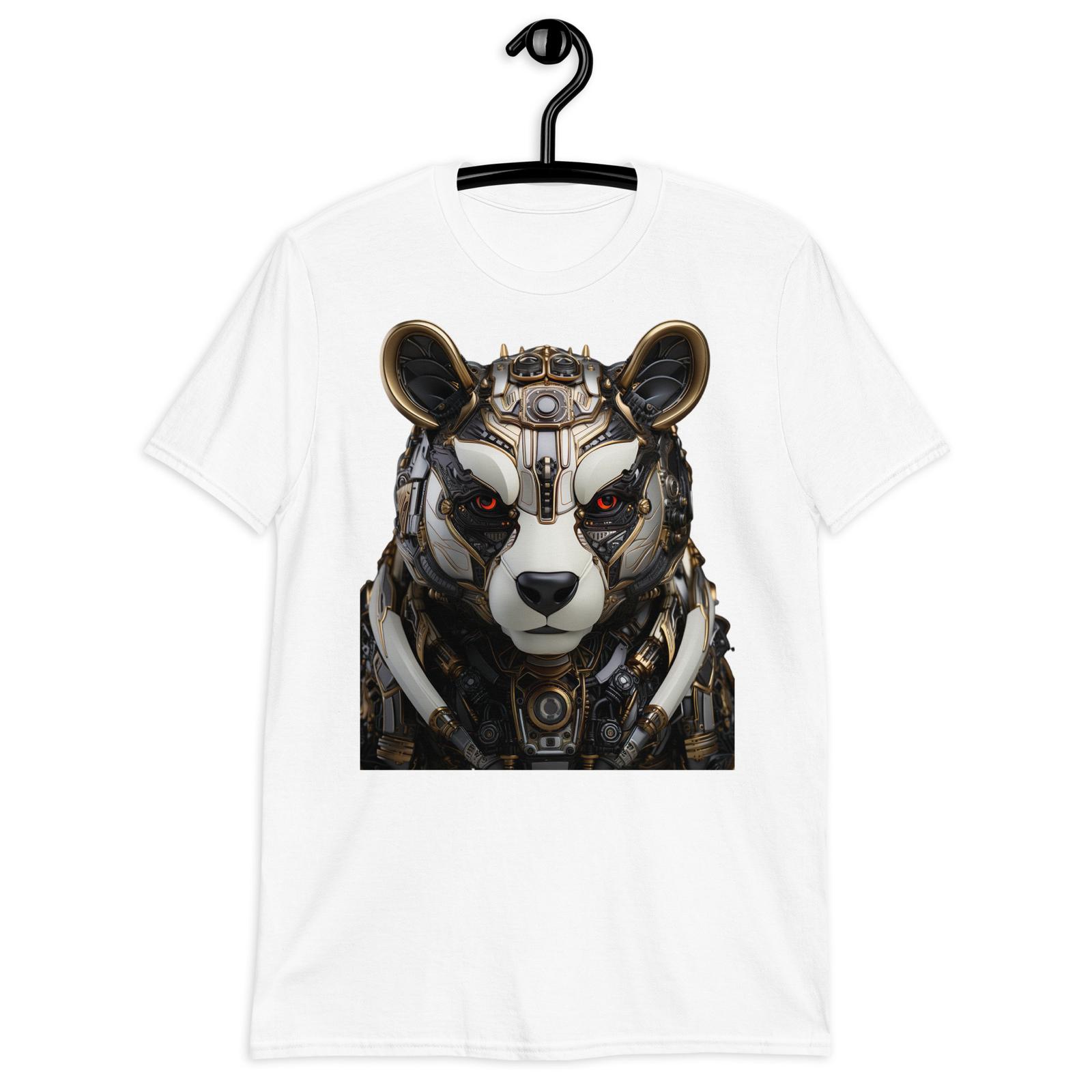 Cyborg Panda Bear Graphic Tee - Futuristic Nature-Inspired Design T-Shirt Mens Womens Tees Top 4XL