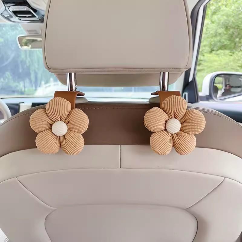 1/2/4PCS Multifunctional Flower Car Hooks Cute Flower Cute Car Seat Backrest Creative Storage Hooks Car Decorations
