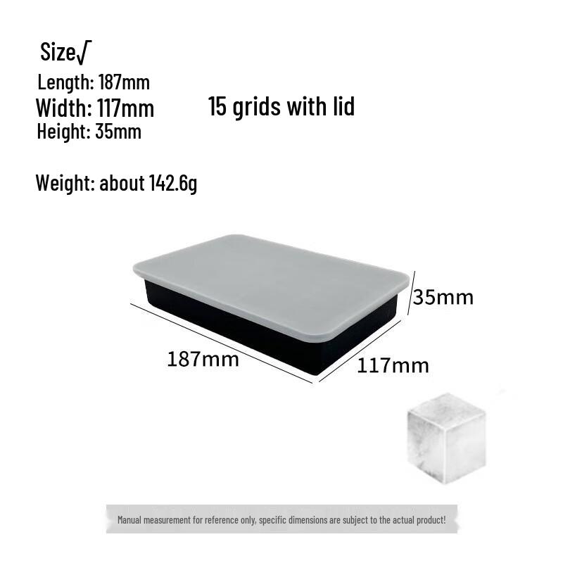 Silicone 15-Grid Square Ice Cube Mold Set