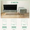 Storage Ottoman, Chenille Upholstered Ottoman Storage Box with Padded Seat, Metal Legs, 114 X 41 X 45 Cm, Light Green