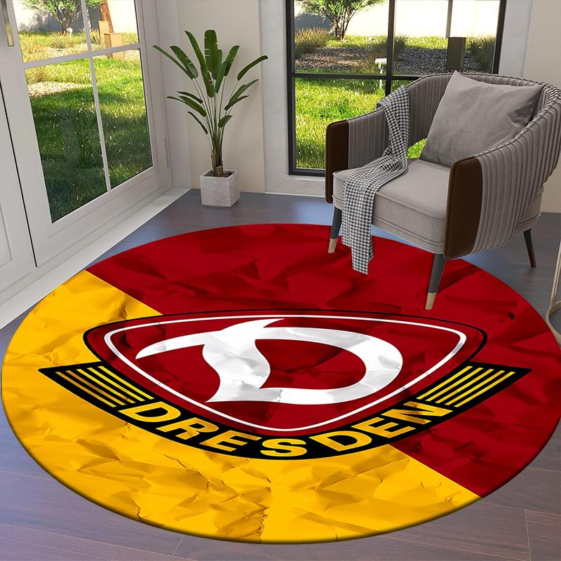 Kulatý koberec SG Dynamo Dresden, Koberec do obývacího pokoje, ložnice, k pohovce, herny, Dekorace, Protiskluzová podložka