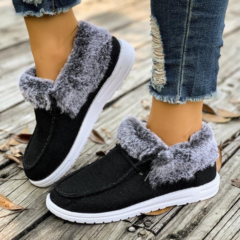 Neue Fleece-Schuhe in Übergröße für Damen, Rutschfeste Ein-Fuß-Baumwollschuhe