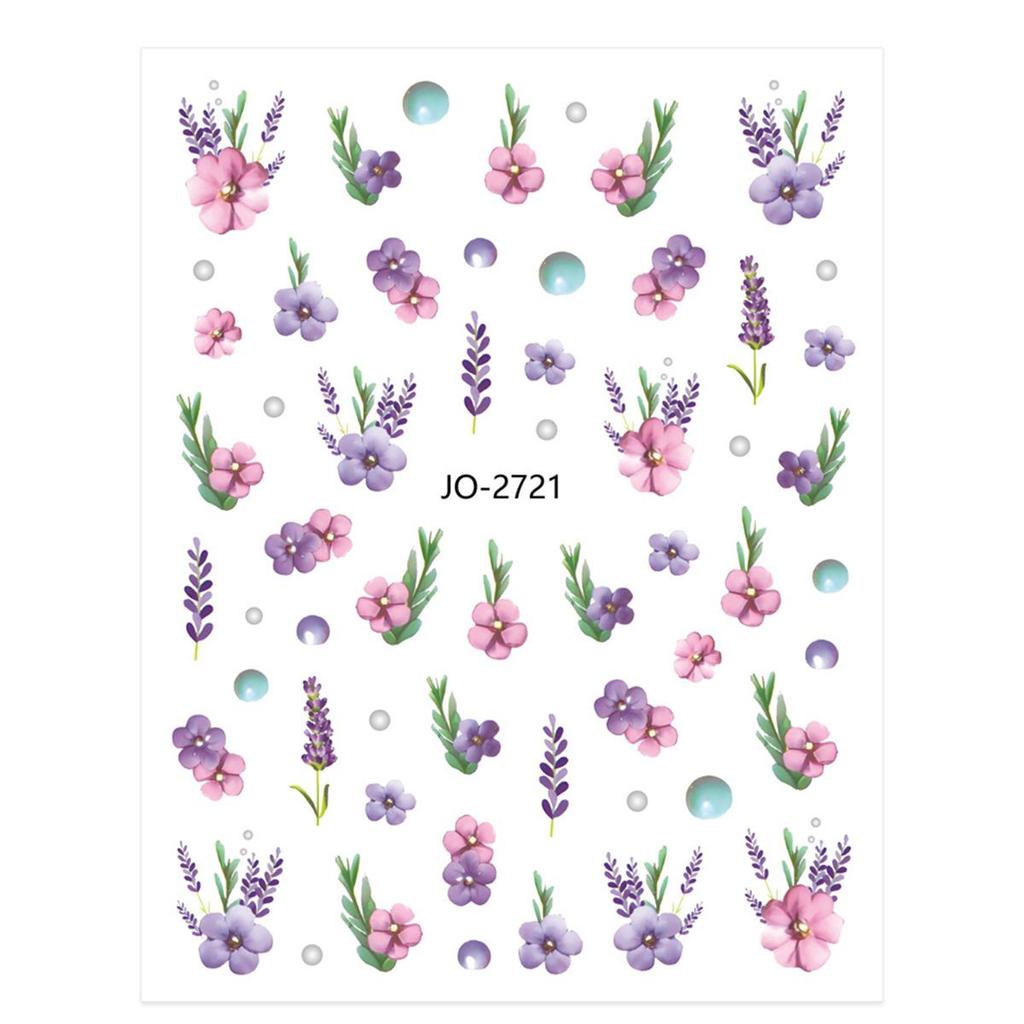 Ins Style Floral Butterfly Rose Self-Adhesive Nail Art Stickers, Same Style as Douyin & Xiaohongshu