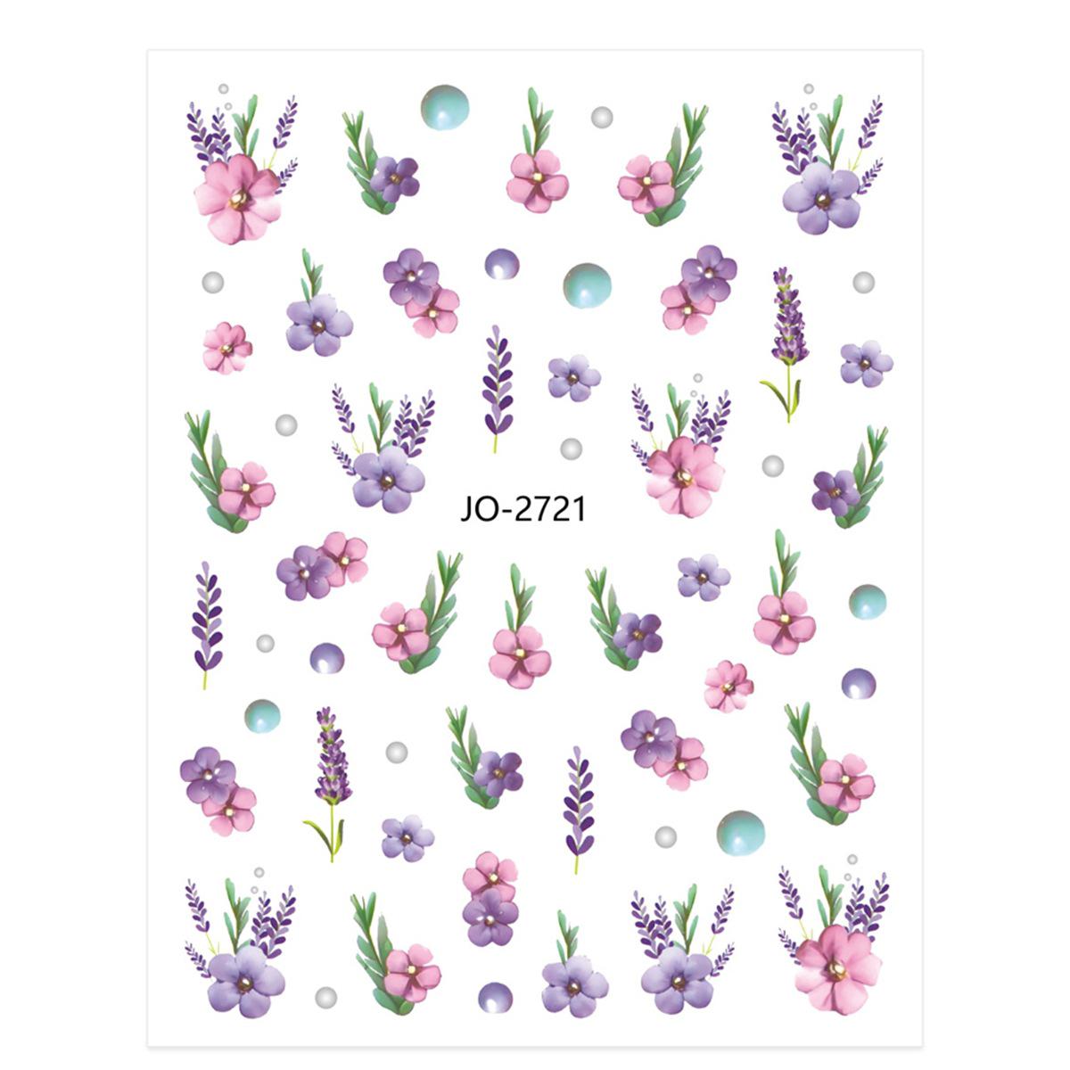 Ins Style Floral Butterfly Rose Self-Adhesive Nail Art Stickers, Same Style as Douyin & Xiaohongshu