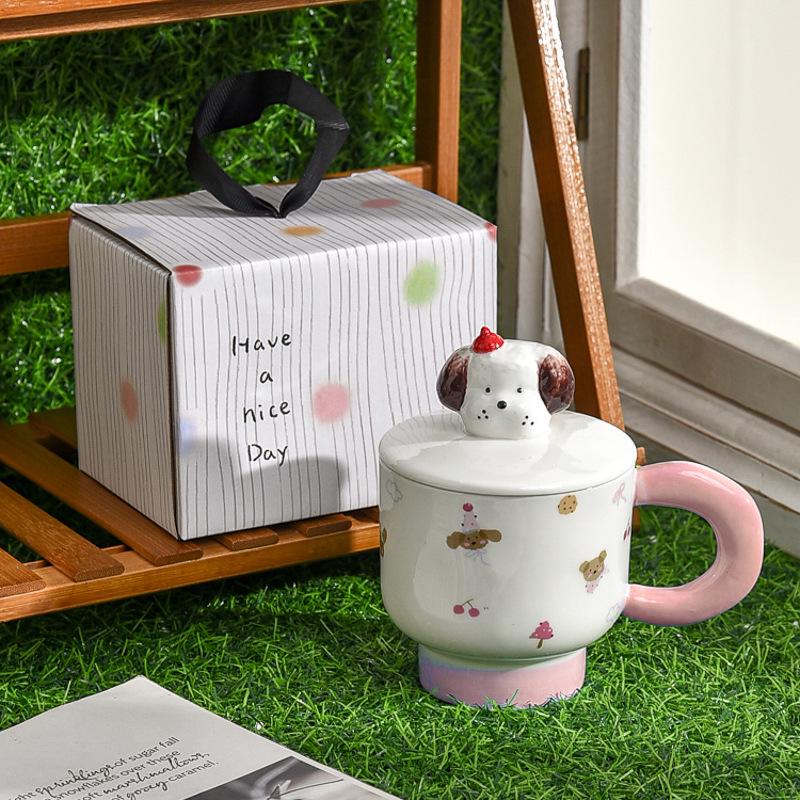 

Creative Cat Lady Ceramic Mug with Lid - Stylish Office Water Cup 301-400ml