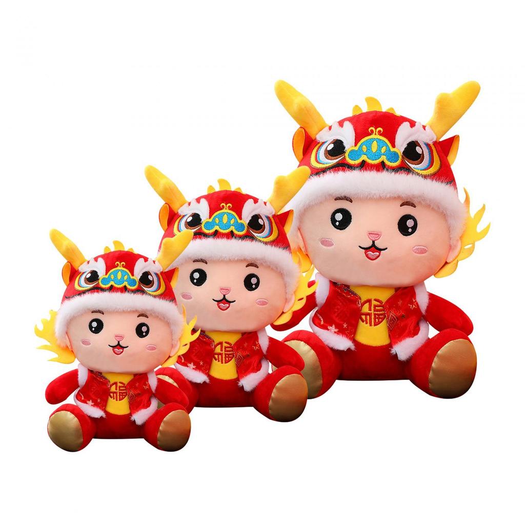 2024 Chinese Dragon Toy Dragon Doll Soft New Year Dragon Toy for Holiday Party