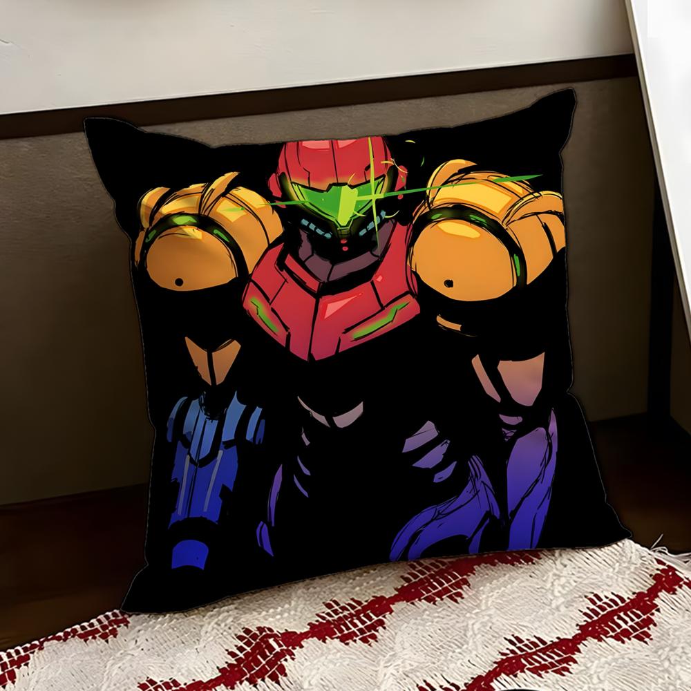 MMetroid Anime Cushion Cover Reversible Soft Durable Pillow Cover Home  Car MultiScene Use for Daily Comfort