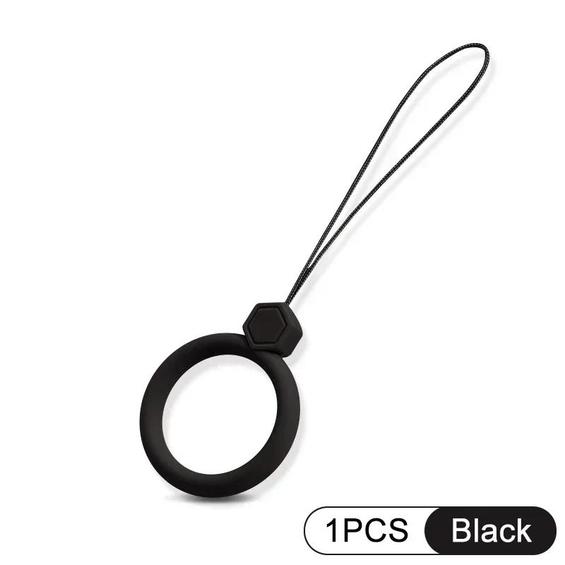 Silicone Wrist Strap Lanyard Mobile Phone Hanging Rope Finger Ring Anti-lost Straps Phone Lanyard For iPhone 16 Pro Max Samsung