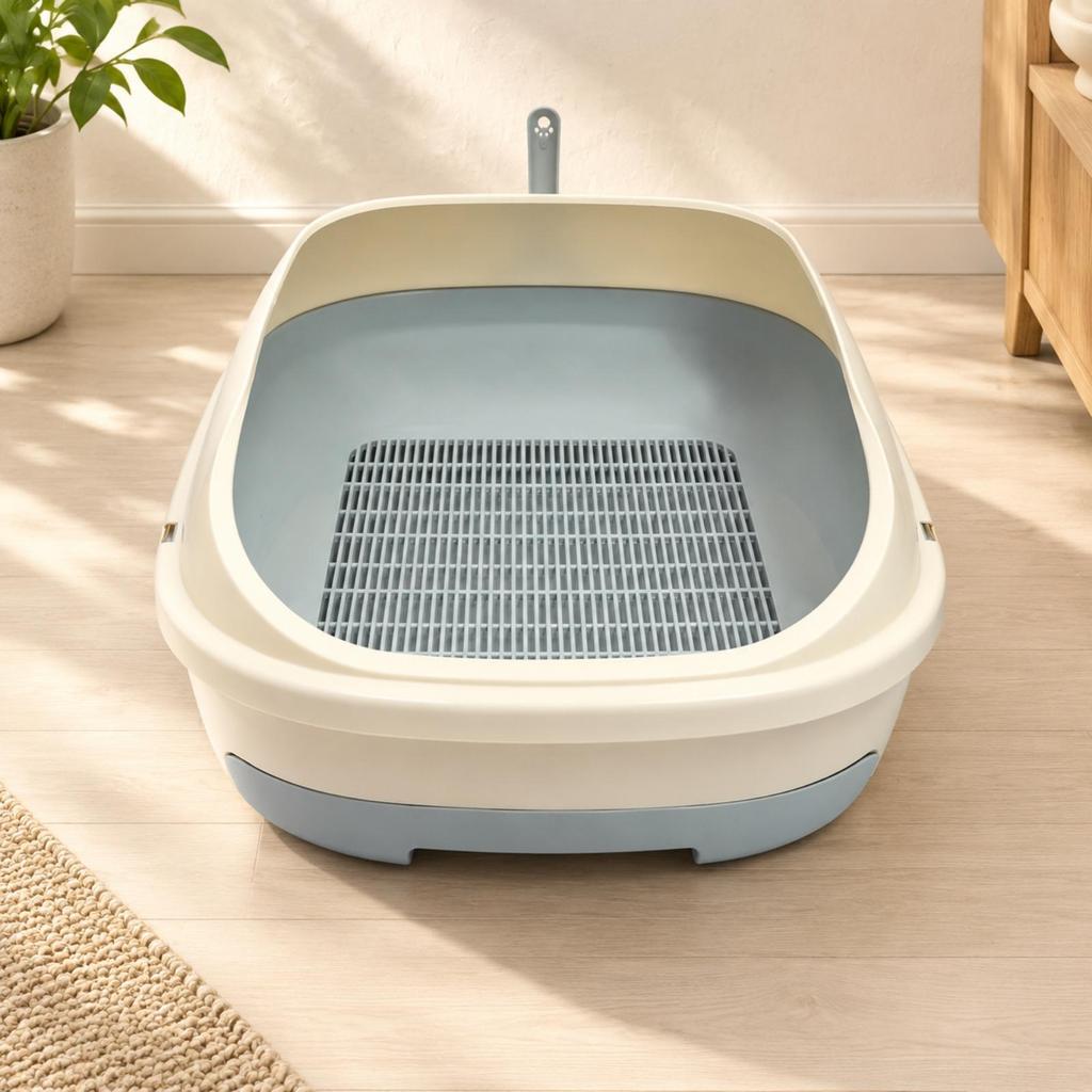 Cat Toilet Low-Maintenance Large Synthetic Litter Box with Sifting Tray