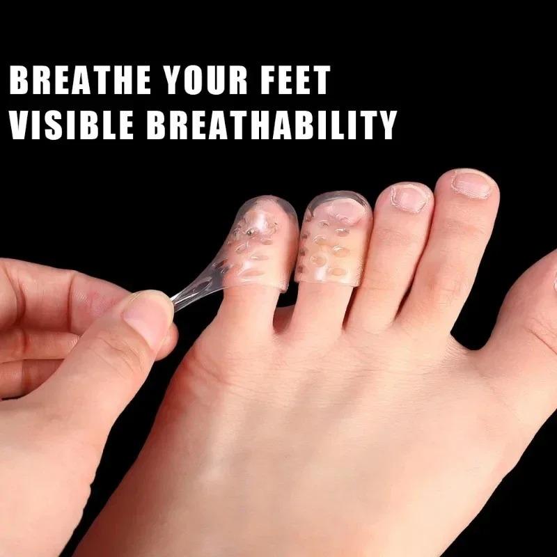 5-30pcs Transparent Silicone Toe Covers Women Gel Little Toes Protector Tube Foot Care Finger Caps Elasticity Prevents Blisters