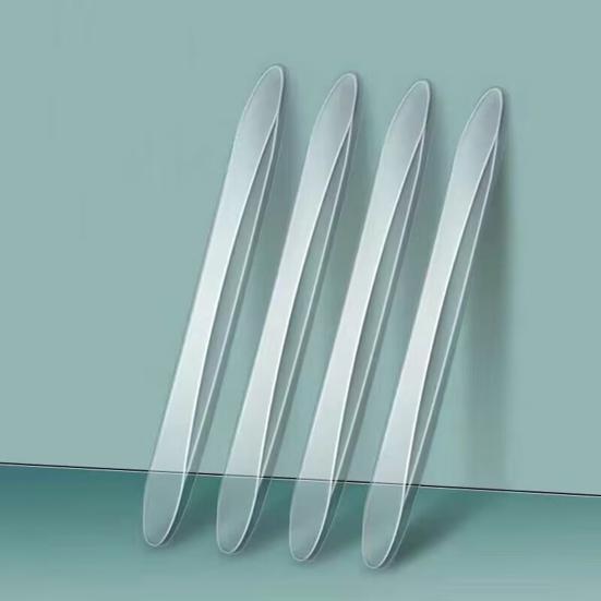 2/4Pcs Car Anti-collision Strip Clear Black Self-adhesive Flexible Reusable Universal SUV Truck Auto Body Door Side Rearview Mirror Bumper Protector