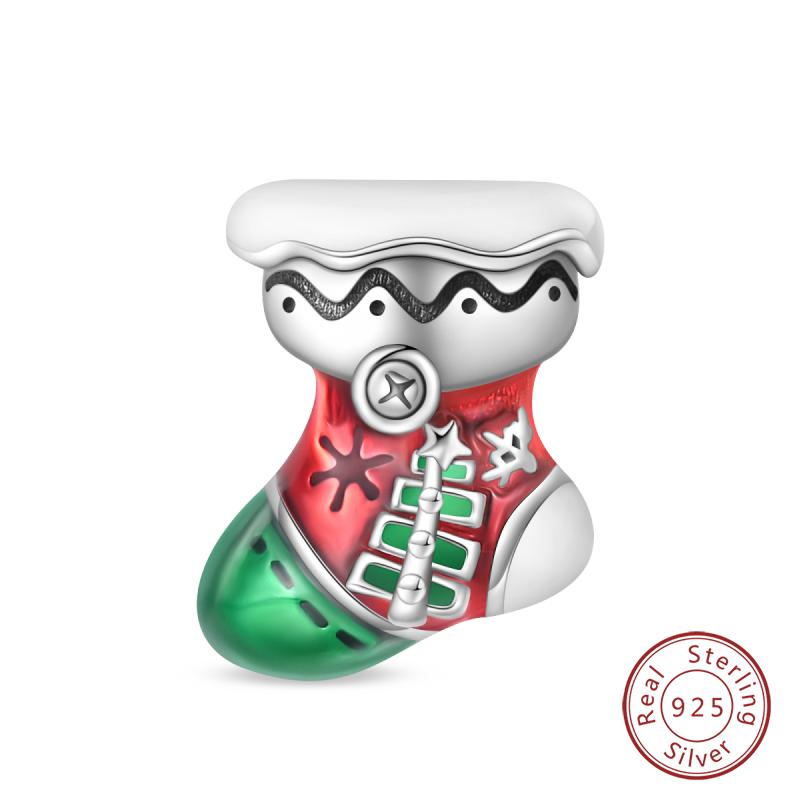 New Winter Charms Bead Copper Snowflake Snowman Penguin Deer Dangle Fit Bangle Bracelet Necklace Diy Jewelry