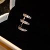 K real gold electroplated zircon three-layer round ear clip individual cold wind ear bone clip design sense niche earrings women