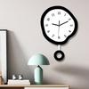 Twisted Elliptical Swinging Wall Clock, Creative and Fun with Pendulum, Silent Clock Suitable for Living Room, Kitchen