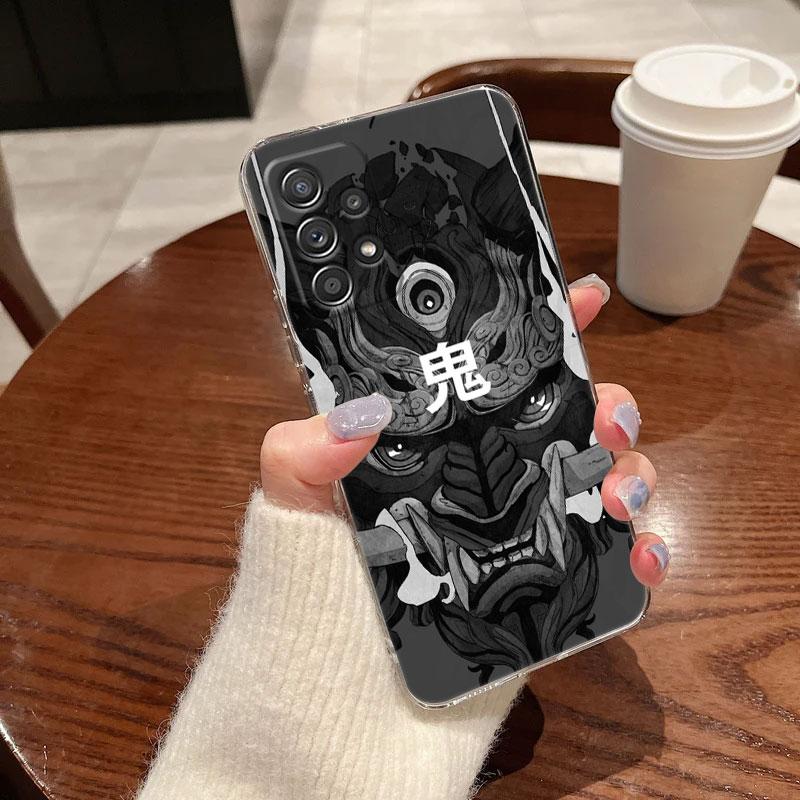 Oni Mask Art Dragon Clear Soft Phone Case For Samsung Galaxy A56 A57 A37 A55 A54 A36 A35 A26 A25 A16 A17 A07 A52 A34 A21s Cover