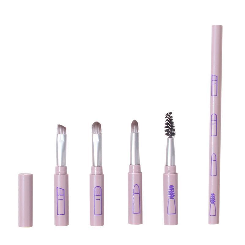 4 IN 1 Multifunctional Makeup Brushes Set Makeup Gadget Detachable Lip Eyeshadow Brush Sponge Eyeshadow Brush for Home Travel