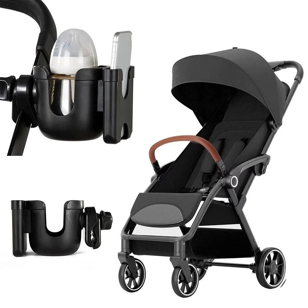 Baby Pram Milk Bottle Rack 360° Rotate Mobile Phone Holder Water Cup Holder  Stroller Accessories