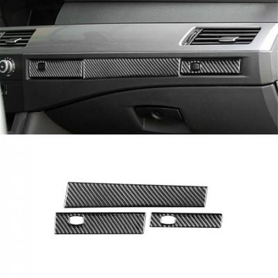 Carbon Fiber Co-pilot Water Cup Holder Trim Strip For BMW E60 5 Series 2004 -10