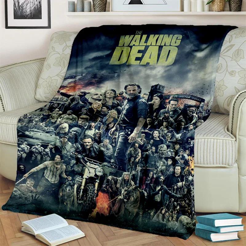 Cobertor 3D Horror TV The Walking Dead TWD, cobertor macio para casa, quarto, cama, sofá, piquenique, viagem, escritório, cobertor, crianças