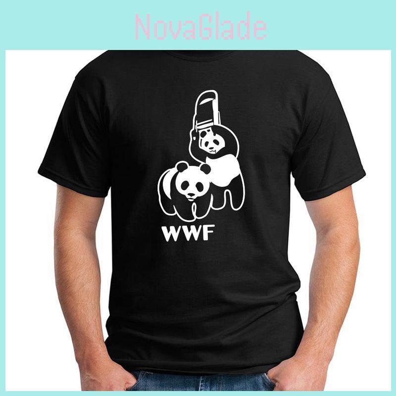 New Fashion Mens Wwf Panda Tshirt Funny Humor Crew Neck Short Sleeve Tee