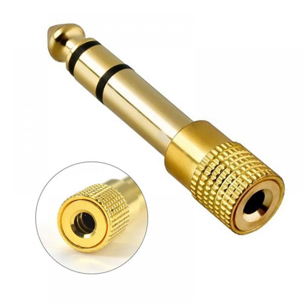 Gold 6.3mm 1/4" Male Plug to 3.5mm 1/8" Female Jack Stereo Headphone Audio Adapter Home Connectors Adapter Microphone Hot Sell