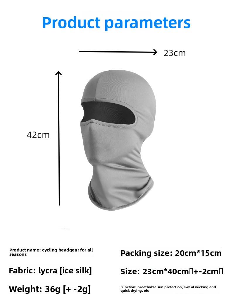 Bike Riding Full Face Mask Breathable Neck Gaiter UV Protection Headgear