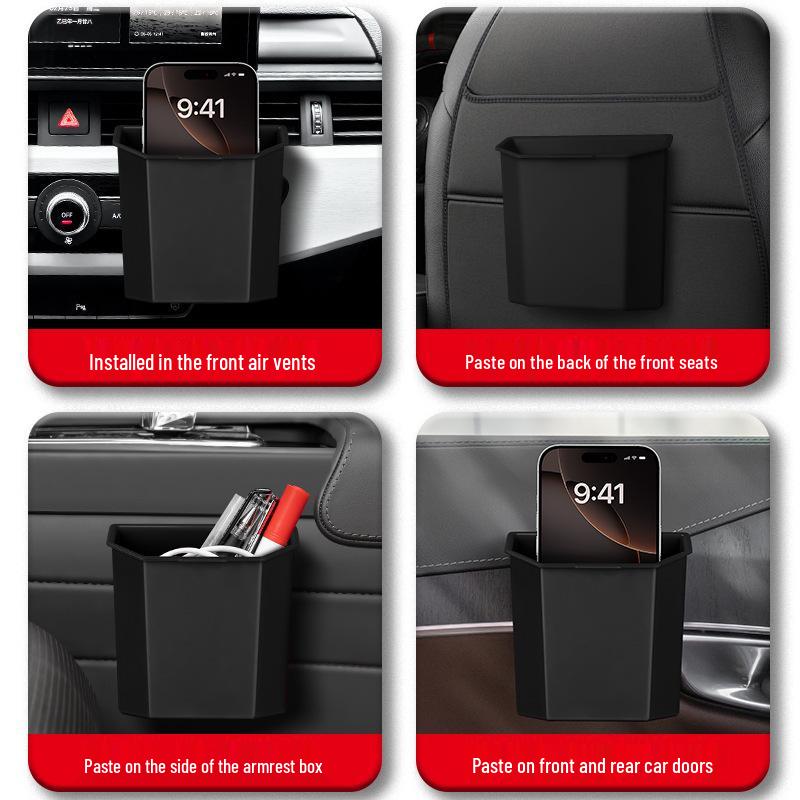 Car Organizer: Multi-Purpose Storage Bag with Phone Holder and Magic Sticker for Interior Use