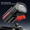 Bike Flashlight Bicycle Head Light 3 Modes Bicycle LED Front Light Solar Type-C Rechargeable for Emergency Cycling Accessoreis