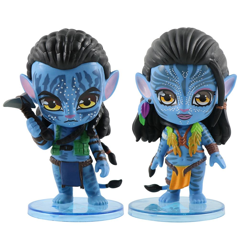 Avatar 2 Na'vi Charakter Figuren Set Cartoon Jake Neytiri Puppen PVC Material Sammlerspielzeug Schreibtisch Display Dekoration Geburtstagsgeschenk