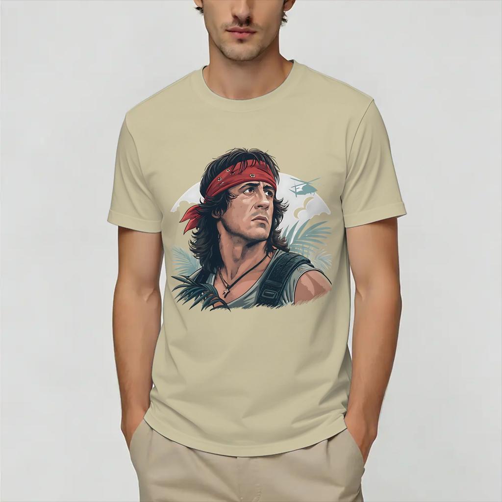 John Rambos T Shirt Summer Popular TShirts Couple Cotton ONeck Plus Size Clothes ShortSleeve Streetwear Tshirt