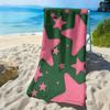 Rosa Cartoon-Sternmuster Polyester-Mikrofaser-Strandtuch ist sehr saugfähig, geeignet für Schwimmen und Strandausflüge