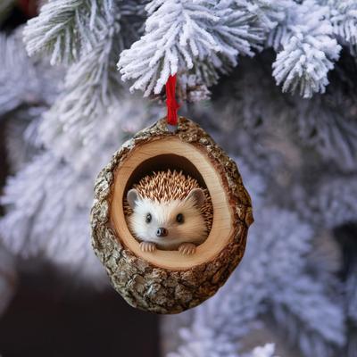 Christmas Tree 2D Acrylic Animal Pendant Decorations Merry Christmas Ornaments 2025 Xmas Navidad Home Party Supplies