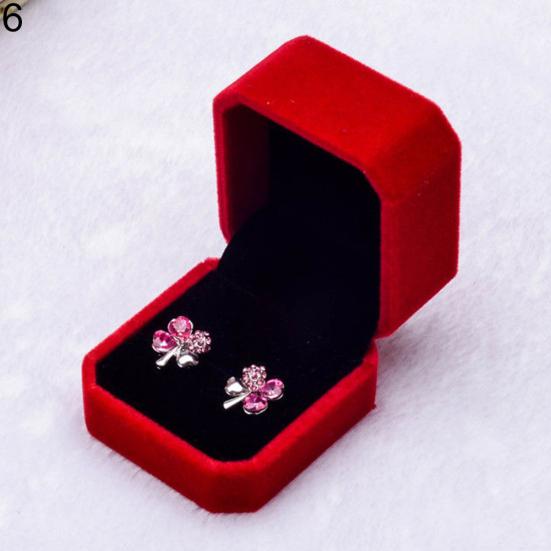 Custodia regalo per gioielli con pendente ad anello per orecchini di fidanzamento in velluto