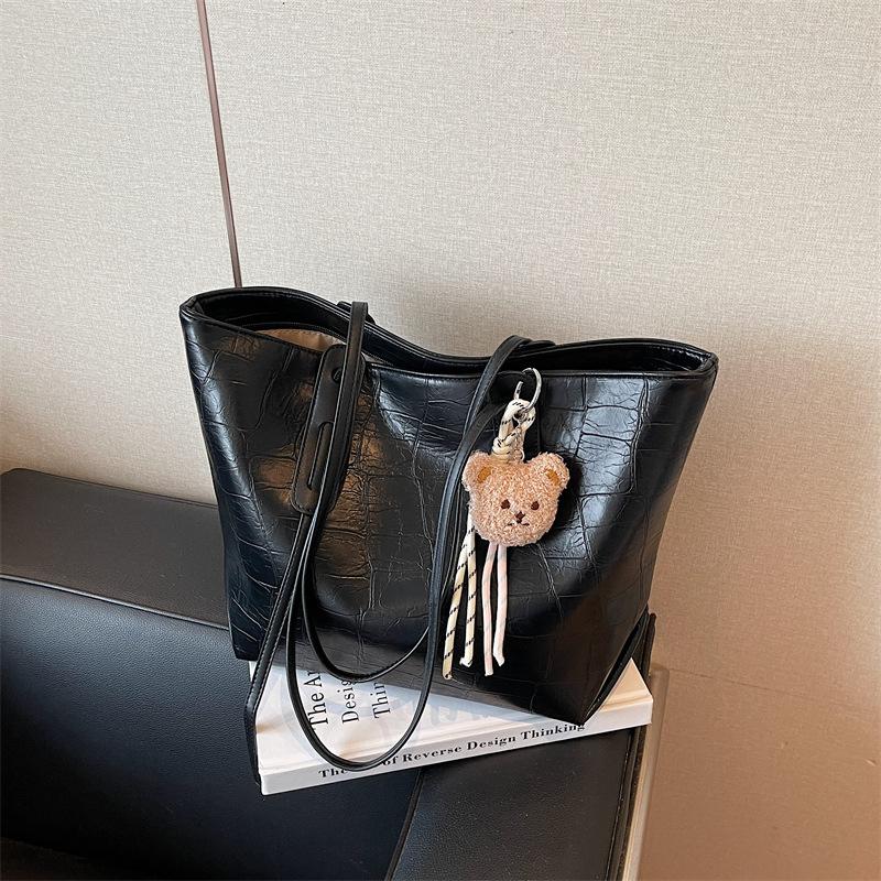 Tote bag women's summer new trendy fashion simple commuter casual portable large bag shoulder bag