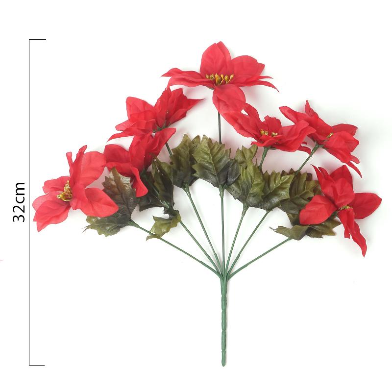 Christmas Decoration Artificial Flowers Bouquet for Home Party Decor Vase Fake Flower New Year 2026 Navidad Ornament Accessories