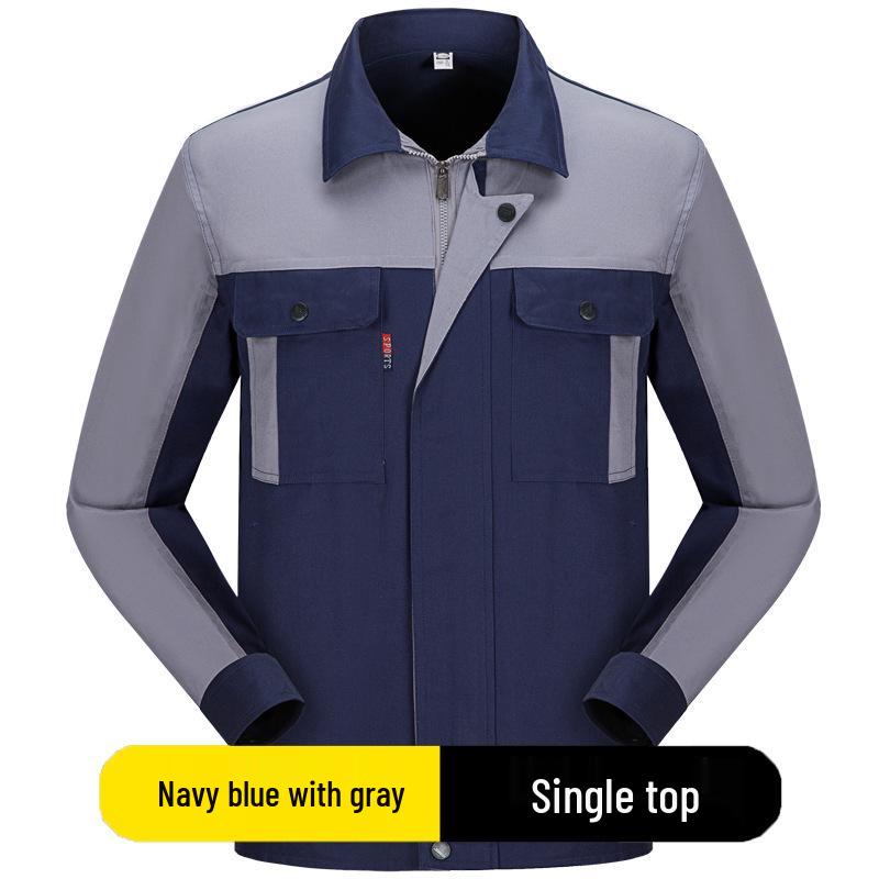 Men's Flame-Retardant Autumn/Winter Welding Workwear Set - Durable, Dirt-Resistant, Anti-Scald, Long-Sleeve Cotton Clothing for Auto Repair.