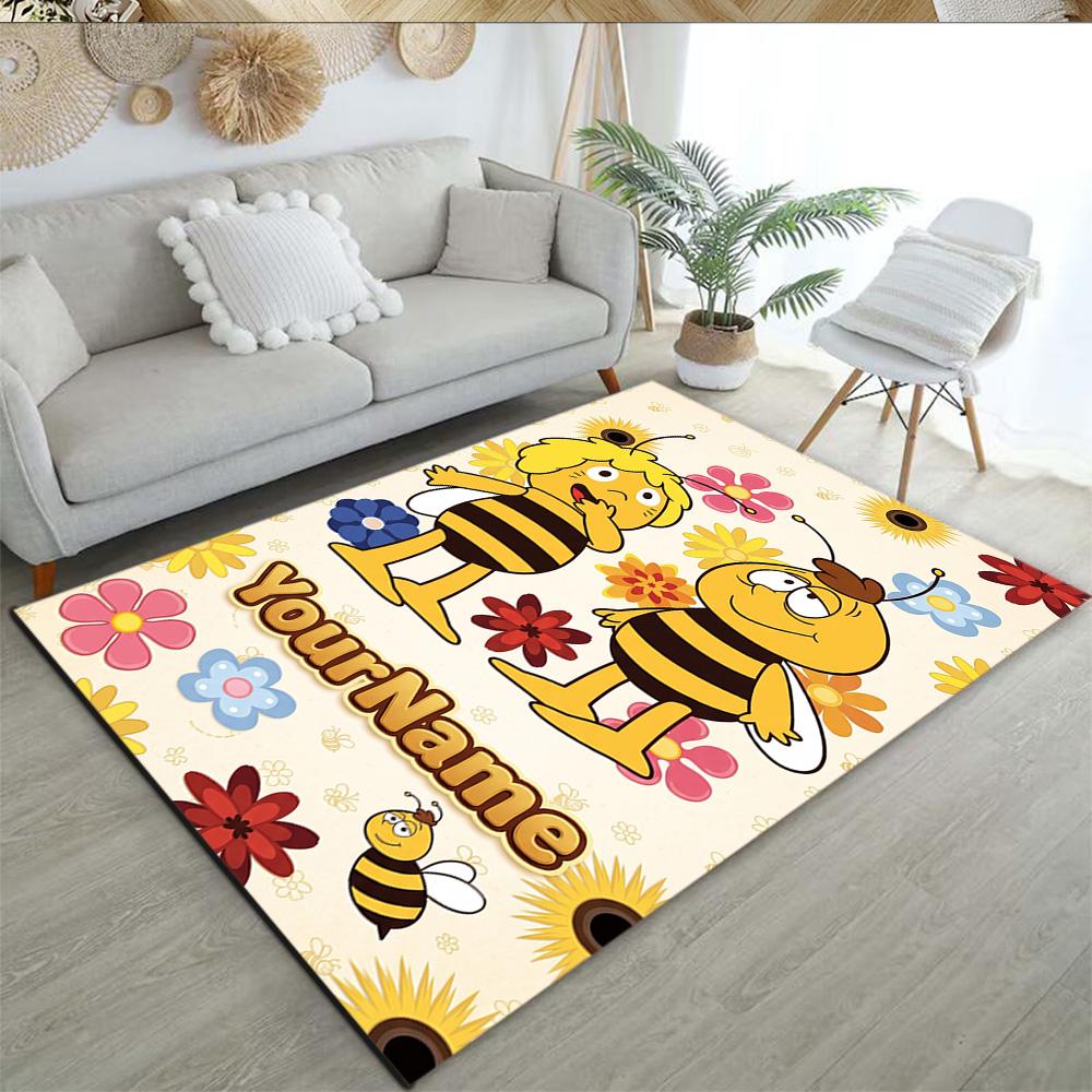 Biene Maja Customize Your Name Area Rug Perfect for Foyer Kitchen Balcony Dining Room Anti-slip Rug Office home decor