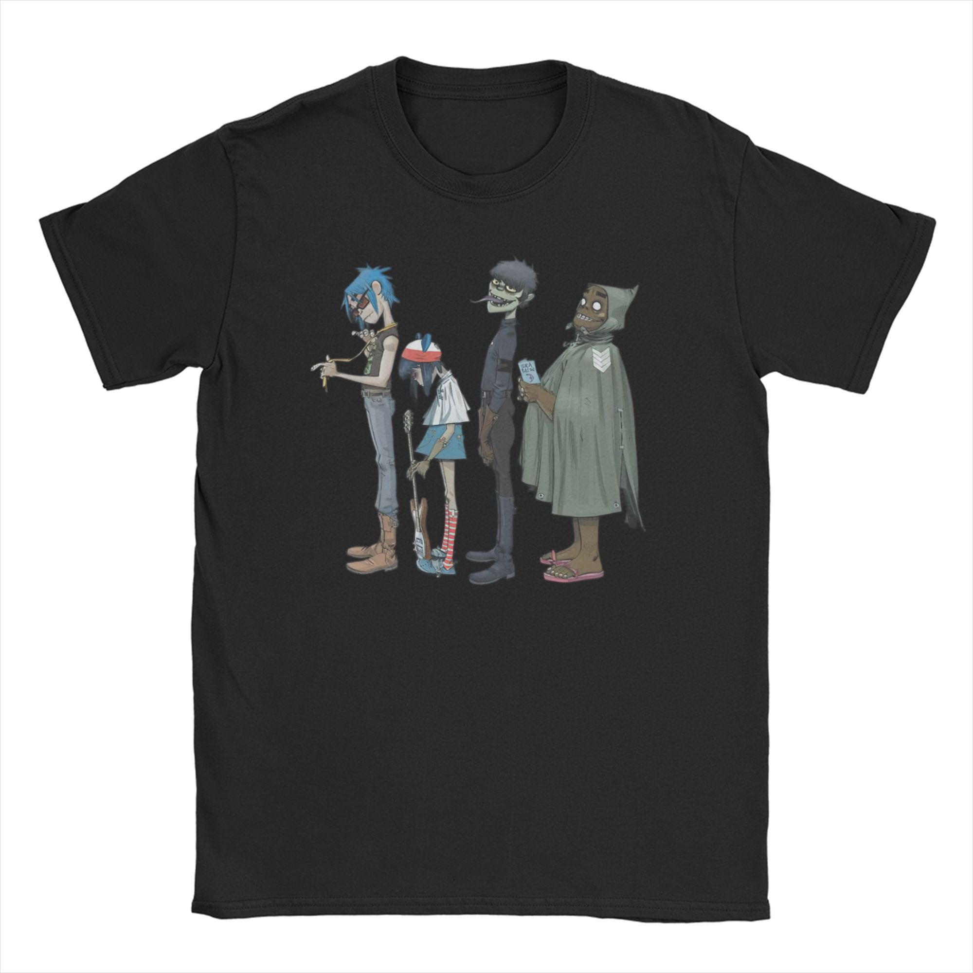 Angel Gorillazed T Shirts Unisex Women Cotton Awesome TShirts Crew Neck Rock Tees Short Sleeve Clothing New Arrival L