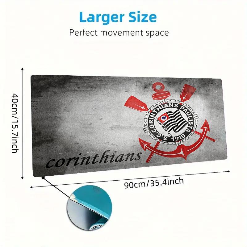 Sport Club Corinthians Paulista Mouse Pad, Large Gaming Desk Mat, Non-slip XXL Mousepad for Laptop & Tablet, Mini PC Playmat with Stitched Edges