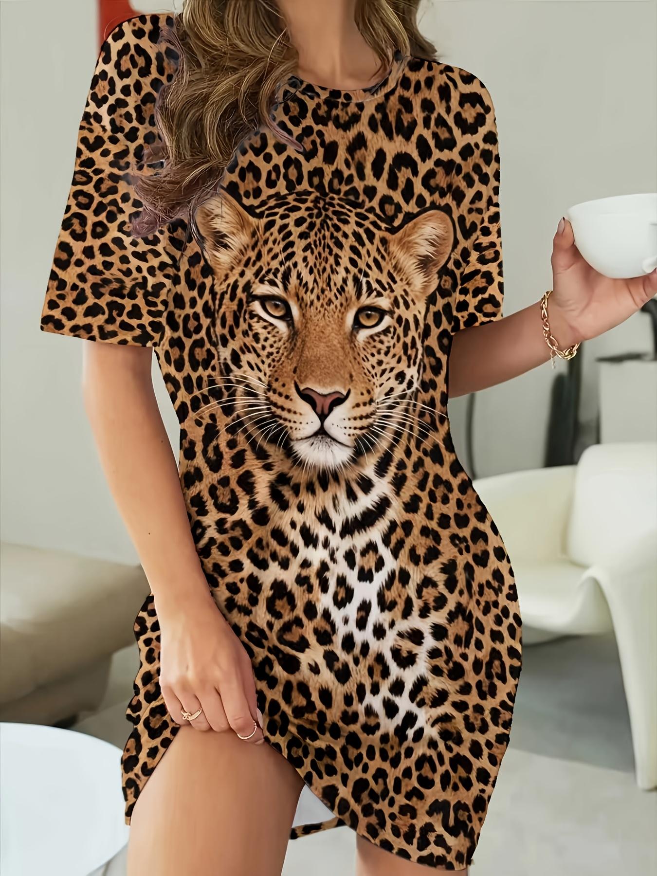 Ladies  Leopard Print Nightgown XS дубильная кора