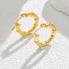 French Retro Knot Circle Earrings Women'S Plated 18K Gold Titanium Steel Earrings Do Not Fade Christmas Gift