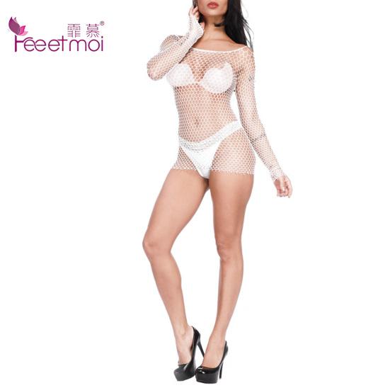 Spitze Dessous Sexy Hot Erotische Bodystocking Hohl Babydoll Nachtwäsche Out Transparent Grid Dehnbare Schlanke Nachtwäsche